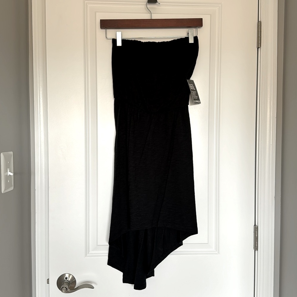 Express Women's Black Hi-Low Strapless Mini Dress (XS)